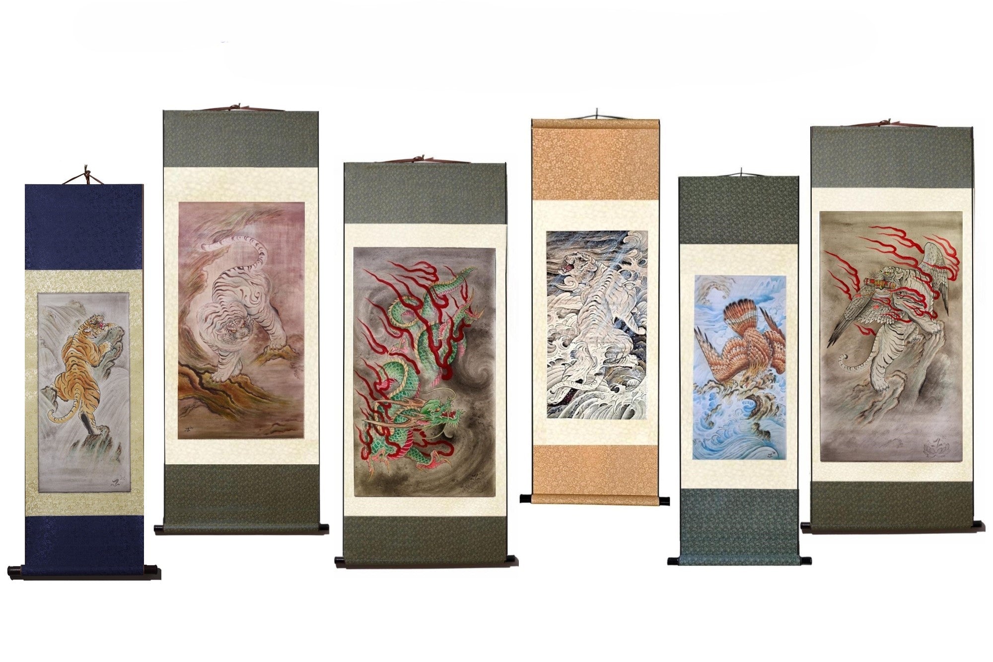 "Discover breath-taking shading effects and unparalleled creativity in original silk scroll paintings inspired by Japanese artistry, masterfully crafted by Joel Long at Floating Picture World."