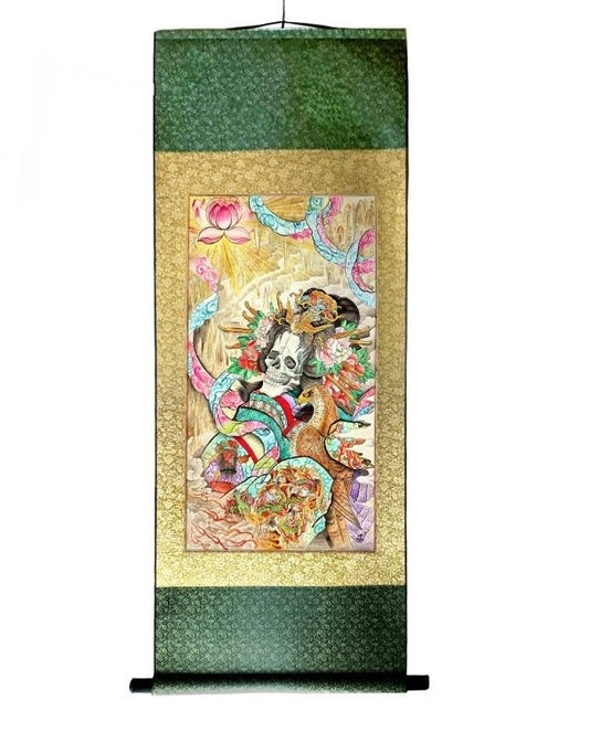 Immerse yourself in the mesmerizing world of watercolor paintings with Joel Long's exquisite silk scroll painting collection. Discover impeccable artwork, intricate background shading effects, and the iconic Epic Jigoku-Dayu silk scroll print at Floating Picture World.