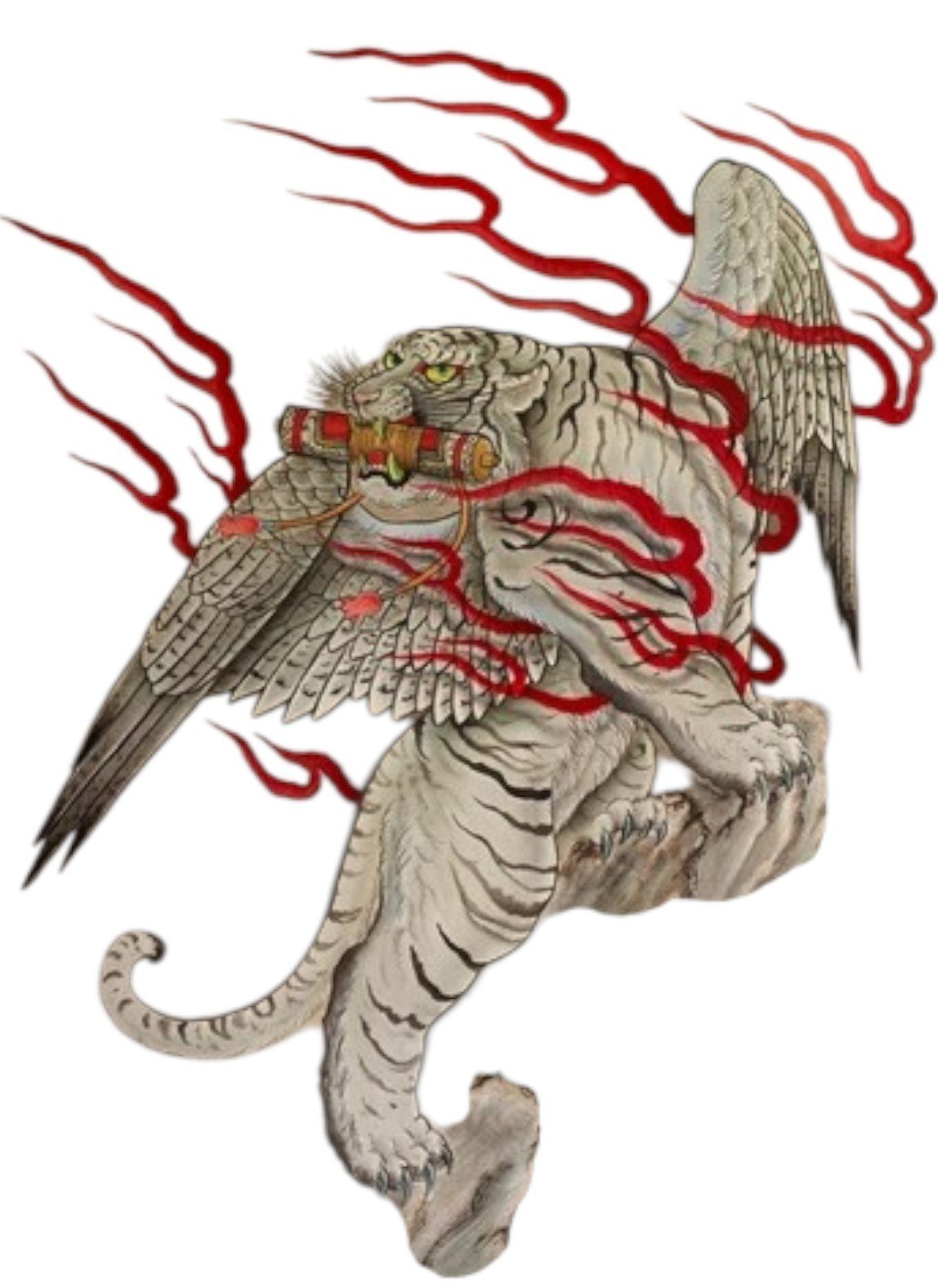 Discover the mesmerizing artistry of Joel Long at Floating Picture World. Original hand-painted silk scroll featuring a Tiger dashing to heaven, bringing your walls to life.