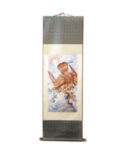 Load image into Gallery viewer, This inspired silk scroll print was created by a hand pointed to opportunity. As the eagle soars through the skies, he surveys the waters below searching for his next meal. The breathtaking colors depict the many situations he may encounter which will keep you wondering about his next move. 
